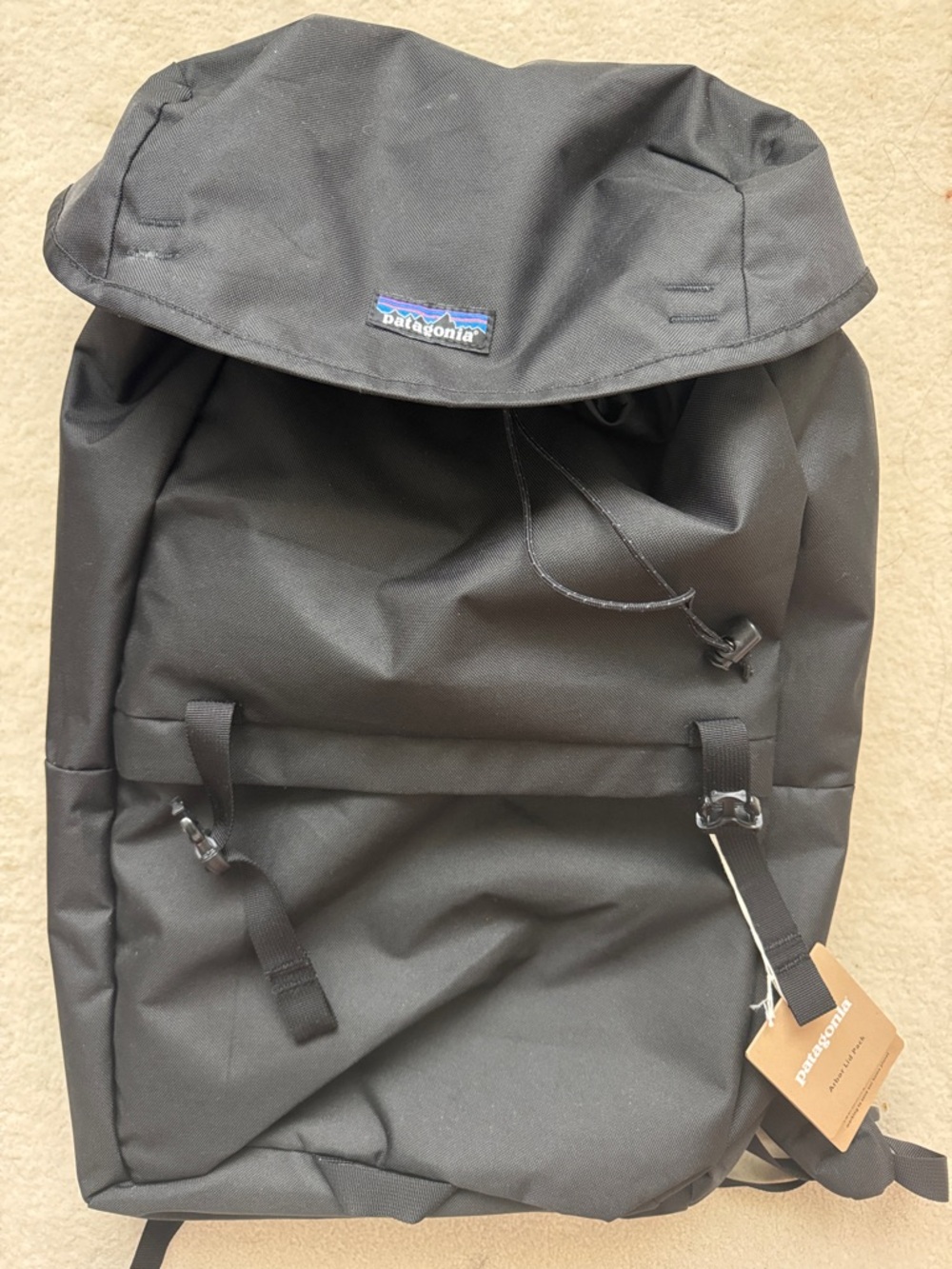 Patagonia Black Top-Load Everyday Backpack with Front Pocket - Arbor Lid Pack